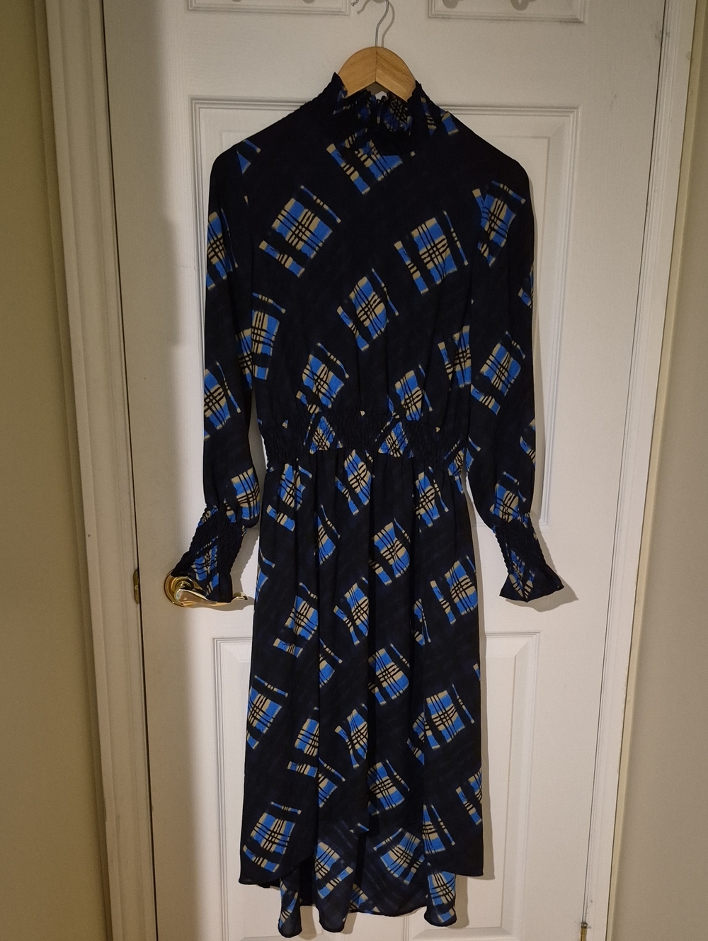 Nanette Lepore Marina Print Asymmetrical Smocked Dress - Size 8